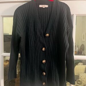 Loft green button cardigan